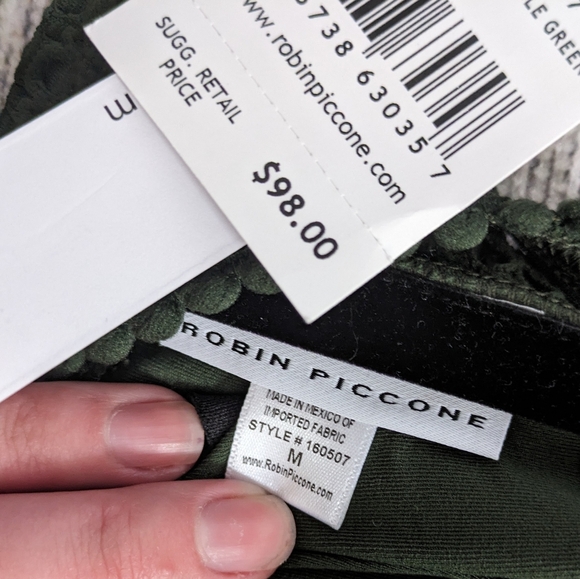 Robin Piccone Sophie Crochet Halter Bikini Top in Jungle Green NWT Size Medium - Picture 6 of 6